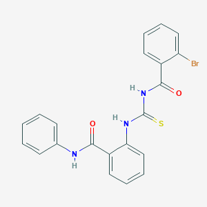 molecular formula C21H16BrN3O2S B320855 2-bromo-N-{[2-(phenylcarbamoyl)phenyl]carbamothioyl}benzamide 
