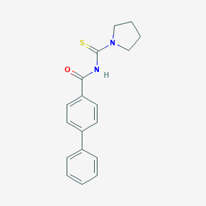 molecular formula C18H18N2OS B320859 N-(pyrrolidin-1-ylcarbonothioyl)biphenyl-4-carboxamide 