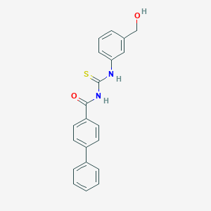 molecular formula C21H18N2O2S B320860 N-[[3-(hydroxymethyl)anilino]-sulfanylidenemethyl]-4-phenylbenzamide 