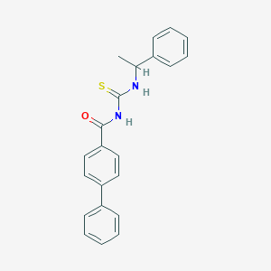 molecular formula C22H20N2OS B320861 N-[(1-phenylethyl)carbamothioyl]biphenyl-4-carboxamide 
