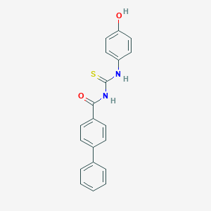 molecular formula C20H16N2O2S B320862 N-[(4-hydroxyphenyl)carbamothioyl]biphenyl-4-carboxamide 