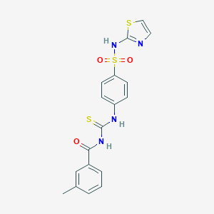 molecular formula C18H16N4O3S3 B320863 3-methyl-N-{[4-(1,3-thiazol-2-ylsulfamoyl)phenyl]carbamothioyl}benzamide 
