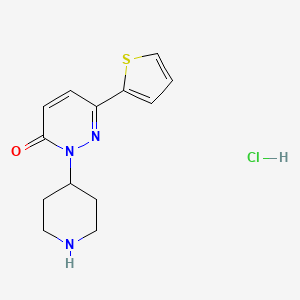 molecular formula C13H16ClN3OS B3208635 2-哌啶-4-基-6-(2-噻吩基)嘧啶嗪-3(2H)-酮盐酸盐 CAS No. 1052522-60-7