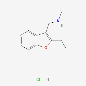 molecular formula C12H16ClNO B3208643 [(2-Ethyl-1-benzofuran-3-yl)methyl](methyl)amine hydrochloride CAS No. 1052545-07-9