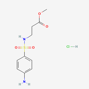 molecular formula C10H15ClN2O4S B3208651 Methyl 3-(4-aminobenzenesulfonamido)propanoate hydrochloride CAS No. 1052546-14-1