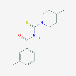 molecular formula C15H20N2OS B320866 3-methyl-N-[(4-methylpiperidin-1-yl)carbonothioyl]benzamide 