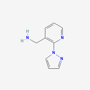 molecular formula C9H10N4 B3208677 [2-(1H-pyrazol-1-yl)pyridin-3-yl]methanamine CAS No. 1052559-31-5