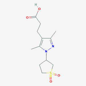 molecular formula C12H18N2O4S B3208685 3-[1-(1,1-dioxidotetrahydro-3-thienyl)-3,5-dimethyl-1H-pyrazol-4-yl]propanoic acid CAS No. 1052561-26-8