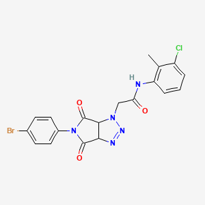 molecular formula C19H15BrClN5O3 B3208703 2-(5-(4-bromophenyl)-4,6-dioxo-4,5,6,6a-tetrahydropyrrolo[3,4-d][1,2,3]triazol-1(3aH)-yl)-N-(3-chloro-2-methylphenyl)acetamide CAS No. 1052565-90-8
