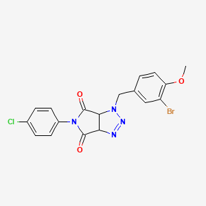 molecular formula C18H14BrClN4O3 B3208713 1-(3-bromo-4-methoxybenzyl)-5-(4-chlorophenyl)-3a,6a-dihydropyrrolo[3,4-d][1,2,3]triazole-4,6(1H,5H)-dione CAS No. 1052604-53-1