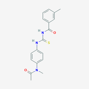 molecular formula C18H19N3O2S B320872 N-({4-[acetyl(methyl)amino]phenyl}carbamothioyl)-3-methylbenzamide 