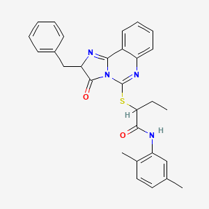 2-((2-benzyl-3-oxo-2,3-dihydroimidazo[1,2-c]quinazolin-5-yl)thio)-N-(2,5-dimethylphenyl)butanamide