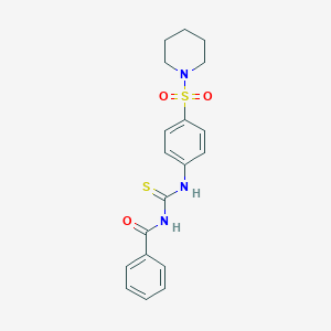 molecular formula C19H21N3O3S2 B320875 N-benzoyl-N'-[4-(1-piperidinylsulfonyl)phenyl]thiourea 