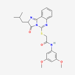 molecular formula C24H26N4O4S B3208754 N-(3,5-dimethoxyphenyl)-2-((2-isobutyl-3-oxo-2,3-dihydroimidazo[1,2-c]quinazolin-5-yl)thio)acetamide CAS No. 1053078-72-0