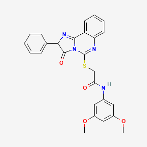 molecular formula C26H22N4O4S B3208757 N-(3,5-dimethoxyphenyl)-2-((3-oxo-2-phenyl-2,3-dihydroimidazo[1,2-c]quinazolin-5-yl)thio)acetamide CAS No. 1053081-31-4
