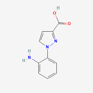 molecular formula C10H9N3O2 B3208761 1-(2-aminophenyl)-1H-pyrazole-3-carboxylic acid CAS No. 1053081-83-6