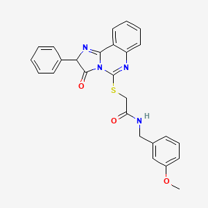 molecular formula C26H22N4O3S B3208765 N-(3-methoxybenzyl)-2-((3-oxo-2-phenyl-2,3-dihydroimidazo[1,2-c]quinazolin-5-yl)thio)acetamide CAS No. 1053082-82-8