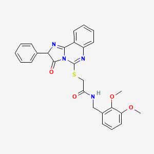 molecular formula C27H24N4O4S B3208768 N-(2,3-dimethoxybenzyl)-2-((3-oxo-2-phenyl-2,3-dihydroimidazo[1,2-c]quinazolin-5-yl)thio)acetamide CAS No. 1053083-36-5