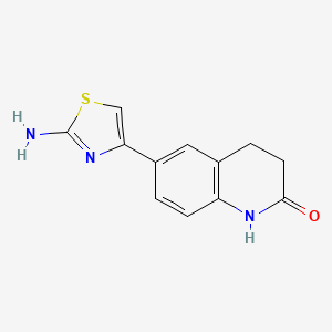 molecular formula C12H11N3OS B3208798 6-(2-amino-1,3-thiazol-4-yl)-3,4-dihydroquinolin-2(1H)-one CAS No. 105316-79-8