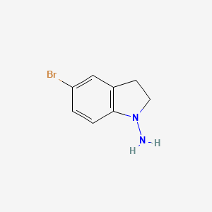 molecular formula C8H9BrN2 B3208813 1H-Indol-1-amine, 5-bromo-2,3-dihydro- CAS No. 1053183-59-7