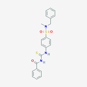 molecular formula C22H21N3O3S2 B320884 N-({4-[benzyl(methyl)sulfamoyl]phenyl}carbamothioyl)benzamide 