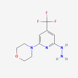 molecular formula C10H13F3N4O B3208843 6-Morpholin-4-yl-4-(trifluoromethyl)-2-pyridylhydrazine CAS No. 1053657-92-3