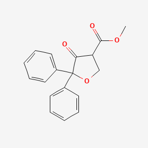 molecular formula C18H16O4 B3208853 Methyl 4-oxo-5,5-diphenyltetrahydrofuran-3-carboxylate CAS No. 105401-19-2