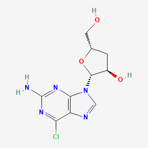 molecular formula C10H12ClN5O3 B3208883 (2R,3R,5S)-2-(2-Amino-6-chloro-9H-purin-9-yl)-5-(hydroxymethyl)tetrahydrofuran-3-ol CAS No. 1055035-48-7