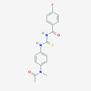 molecular formula C17H16FN3O2S B320889 N-({4-[acetyl(methyl)amino]phenyl}carbamothioyl)-4-fluorobenzamide 