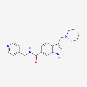 molecular formula C21H24N4O B3208943 3-(Piperidin-1-ylmethyl)-N-(pyridin-4-ylmethyl)-1H-indole-6-carboxamide CAS No. 1055999-98-8