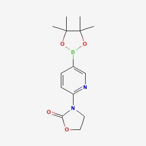 molecular formula C14H19BN2O4 B3208948 3-[5-(4,4,5,5-Tetramethyl-1,3,2-dioxaborolan-2-yl)pyridin-2-yl]-1,3-oxazolidin-2-one CAS No. 1056039-89-4