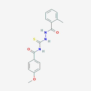 molecular formula C17H17N3O3S B320896 4-methoxy-N-{[2-(2-methylbenzoyl)hydrazino]carbothioyl}benzamide 