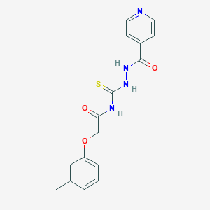 molecular formula C16H16N4O3S B320898 N-[(2-isonicotinoylhydrazino)carbothioyl]-2-(3-methylphenoxy)acetamide 
