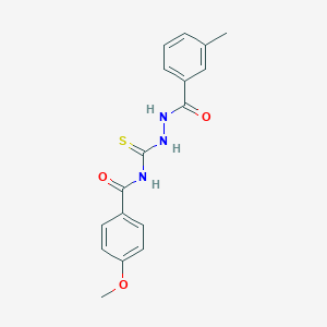 molecular formula C17H17N3O3S B320899 4-methoxy-N-{[2-(3-methylbenzoyl)hydrazino]carbothioyl}benzamide 