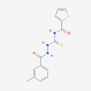 molecular formula C14H13N3O2S2 B320903 N-{[2-(3-methylbenzoyl)hydrazino]carbothioyl}thiophene-2-carboxamide 