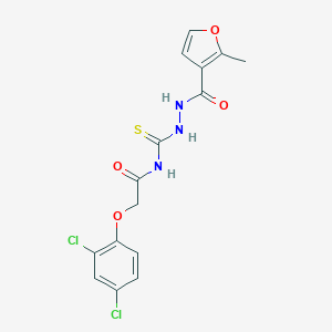 molecular formula C15H13Cl2N3O4S B320904 2-(2,4-dichlorophenoxy)-N-{[2-(2-methyl-3-furoyl)hydrazino]carbothioyl}acetamide 