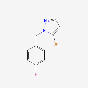 molecular formula C10H8BrFN2 B3209043 5-Bromo-1-(4-fluorobenzyl)-1H-pyrazole CAS No. 1057383-80-8