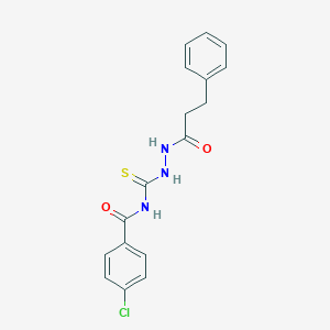 4-chloro-N-{[2-(3-phenylpropanoyl)hydrazino]carbothioyl}benzamide