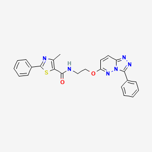 molecular formula C24H20N6O2S B3209082 4-methyl-2-phenyl-N-(2-((3-phenyl-[1,2,4]triazolo[4,3-b]pyridazin-6-yl)oxy)ethyl)thiazole-5-carboxamide CAS No. 1058185-54-8
