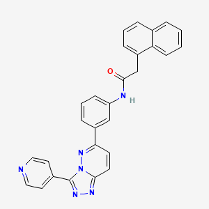 molecular formula C28H20N6O B3209089 2-(naphthalen-1-yl)-N-(3-(3-(pyridin-4-yl)-[1,2,4]triazolo[4,3-b]pyridazin-6-yl)phenyl)acetamide CAS No. 1058188-44-5