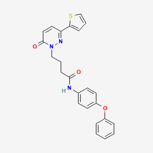 molecular formula C24H21N3O3S B3209114 4-(6-oxo-3-(thiophen-2-yl)pyridazin-1(6H)-yl)-N-(4-phenoxyphenyl)butanamide CAS No. 1058204-33-3