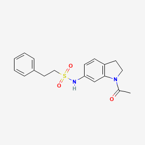 molecular formula C18H20N2O3S B3209126 N-(1-acetylindolin-6-yl)-2-phenylethanesulfonamide CAS No. 1058213-39-0