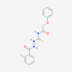 molecular formula C17H17N3O3S B320913 N-{[2-(2-methylbenzoyl)hydrazino]carbothioyl}-2-phenoxyacetamide 