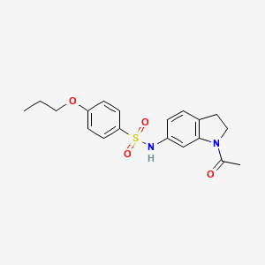 molecular formula C19H22N2O4S B3209130 N-(1-acetylindolin-6-yl)-4-propoxybenzenesulfonamide CAS No. 1058213-43-6