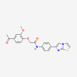 molecular formula C22H19N3O4S B3209143 2-(4-acetyl-2-methoxyphenoxy)-N-(4-(imidazo[2,1-b]thiazol-6-yl)phenyl)acetamide CAS No. 1058215-77-2