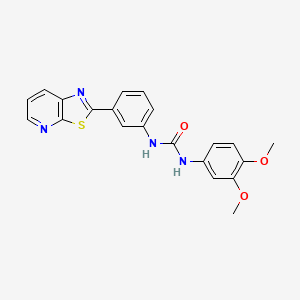 molecular formula C21H18N4O3S B3209146 1-(3,4-Dimethoxyphenyl)-3-(3-(thiazolo[5,4-b]pyridin-2-yl)phenyl)urea CAS No. 1058216-24-2
