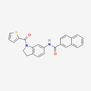 molecular formula C24H18N2O2S B3209148 N-(1-(thiophene-2-carbonyl)indolin-6-yl)-2-naphthamide CAS No. 1058220-13-5