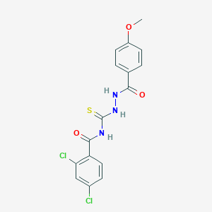 molecular formula C16H13Cl2N3O3S B320915 N-({[(2,4-DICHLOROPHENYL)FORMAMIDO]METHANETHIOYL}AMINO)-4-METHOXYBENZAMIDE 