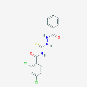 molecular formula C16H13Cl2N3O2S B320916 2,4-dichloro-N-{[2-(4-methylbenzoyl)hydrazino]carbothioyl}benzamide 