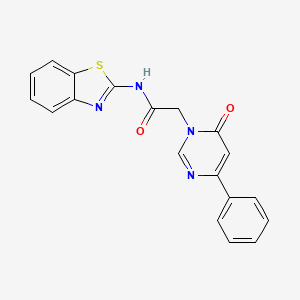 molecular formula C19H14N4O2S B3209161 N-(benzo[d]thiazol-2-yl)-2-(6-oxo-4-phenylpyrimidin-1(6H)-yl)acetamide CAS No. 1058226-00-8